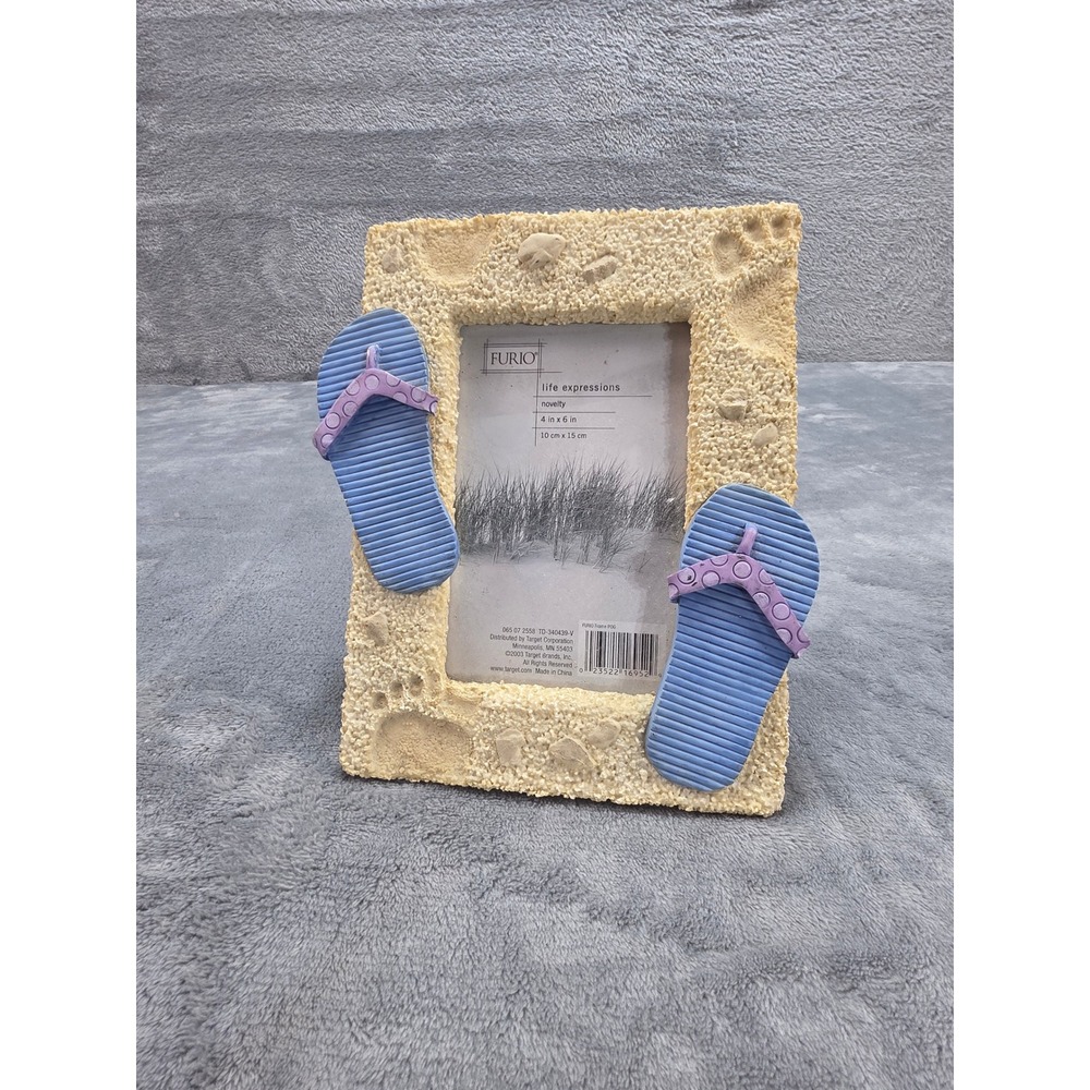 Furio Life Expressions Nautical Flip Flop‎ Beach Sand 4x6 Novelty Picture Frame